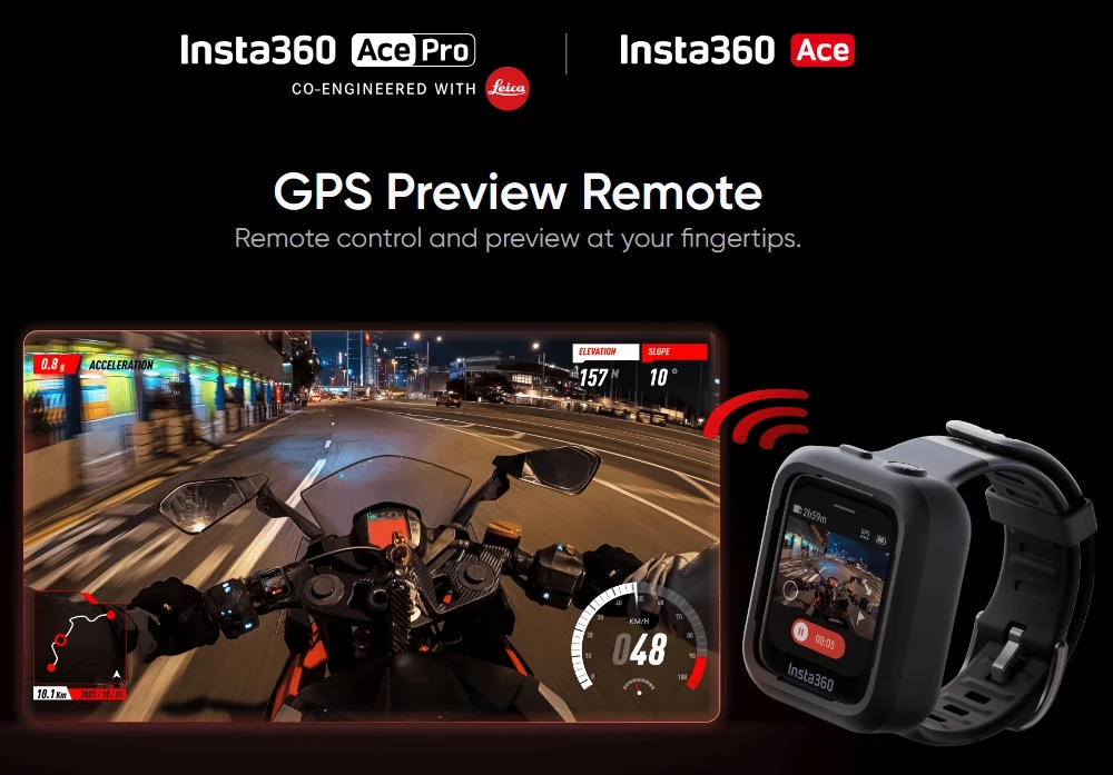 Insta360 GPS Preview Remote for Insta360 X4 Ace Pro & Ace Control 