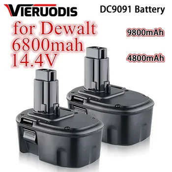 14.4V 6800mAh for Dewalt Ni-MH Replacement Battery 14.4V DC9091 DC9094 DW9091 DE9091 DE9092 14.4 Volt Cordless Power Tools