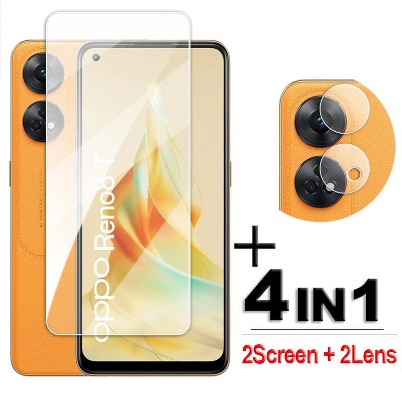For OPPO Reno8 T 4G Glass 6.43 inch Full Glue Clear Screen Protector For OPPO Reno8 T Tempered Glass Reno8 T 9H Lens Flim
