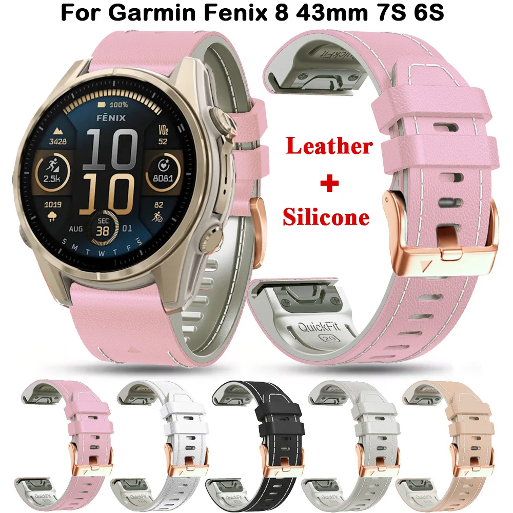 20mm Leather Silicone Strap Women's Bracelet Wristband