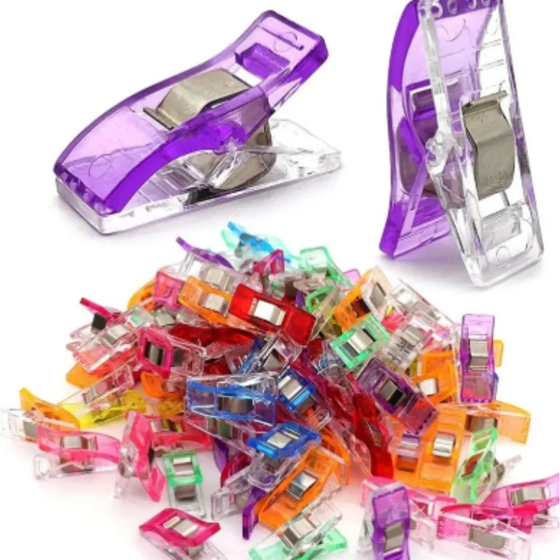 20/50개 다용도 컬러풀 재봉 클립 플라스틱 클립 퀼팅 클립 DIY 공예 블라인..