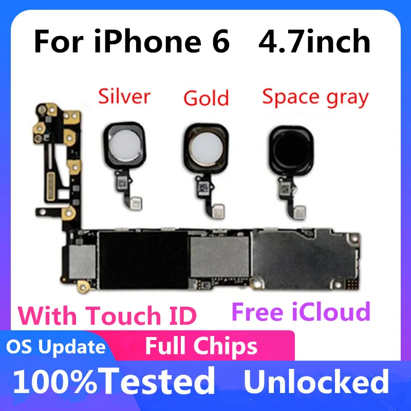Logic Board For Iphone 6 Plus Original Unlockedmotherboard Full Chips Free Icloud For Iphone 6 Plus With Os System With Touch Id Aliexpress
