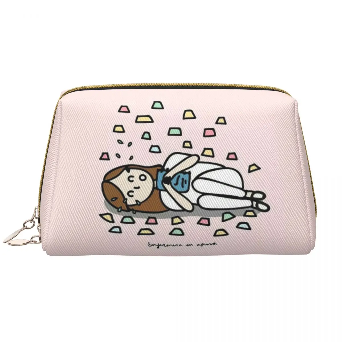 thumbnail image 1 of Bolsa de cosméticos de gran capacidad para enfermeras, bolsa de maquillaje de cuero resistente al agua, neceser para mujer, regalo de enfermera, kit de artículos de tocador, 1 of 5