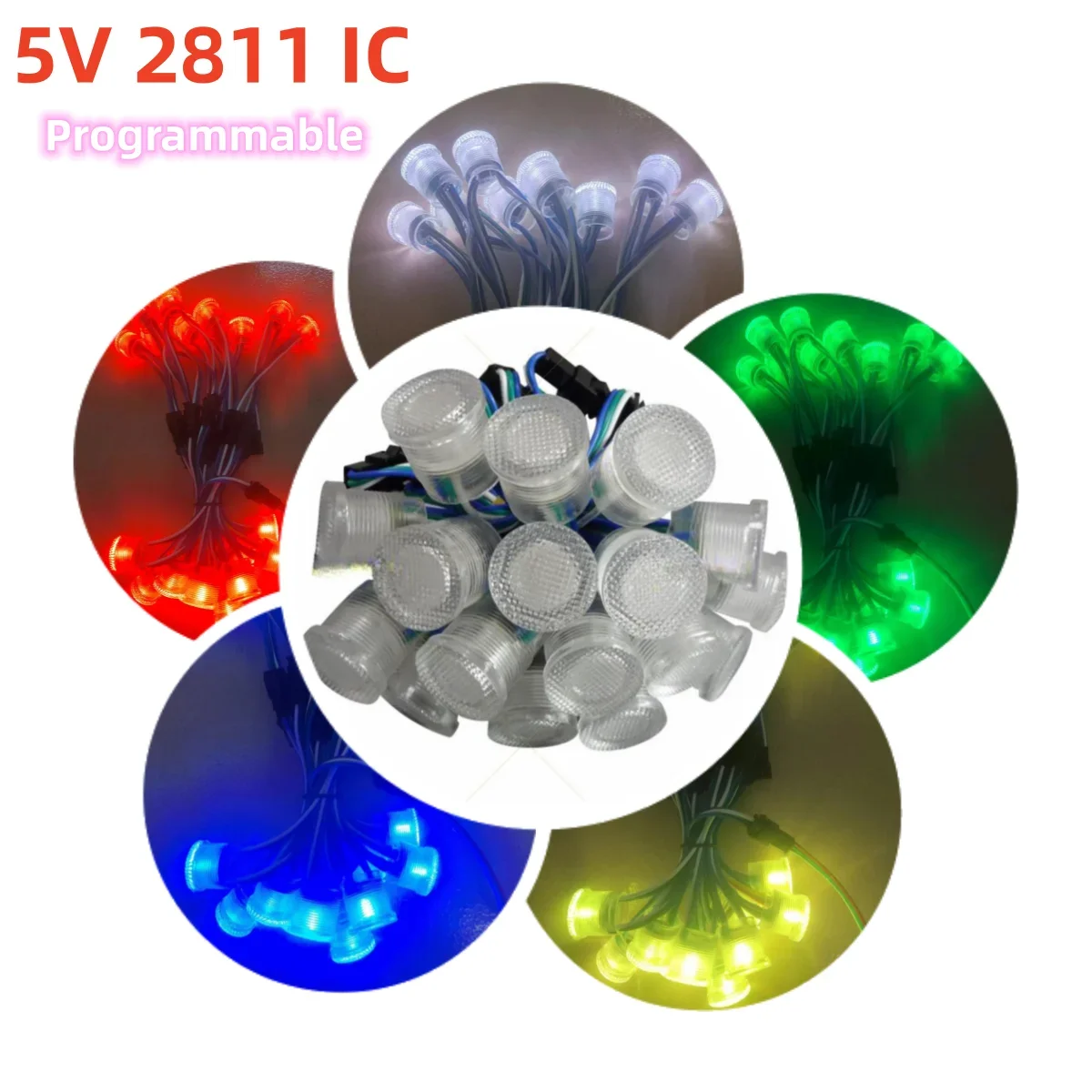 DC5V WS2811 LED Pixel Point Light Diameter 20mm SMD5050 Individually Addressable Programmable WS2812 Pixel Modules 20/50/100pcs