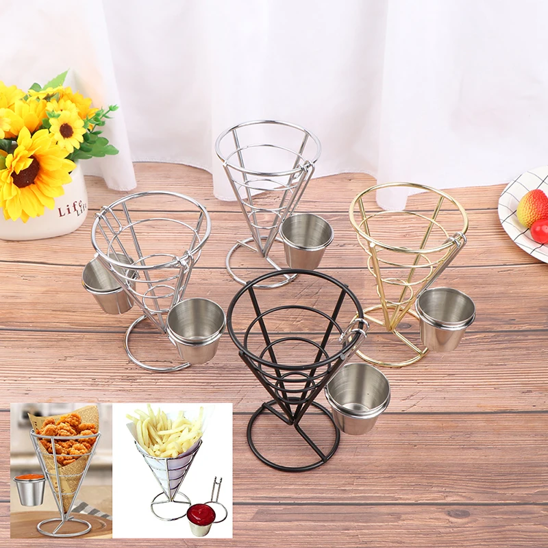 1 Pcs French Fry Stand Cone Basket Holder for Fries Fish and Chips and Appetizers French Fries