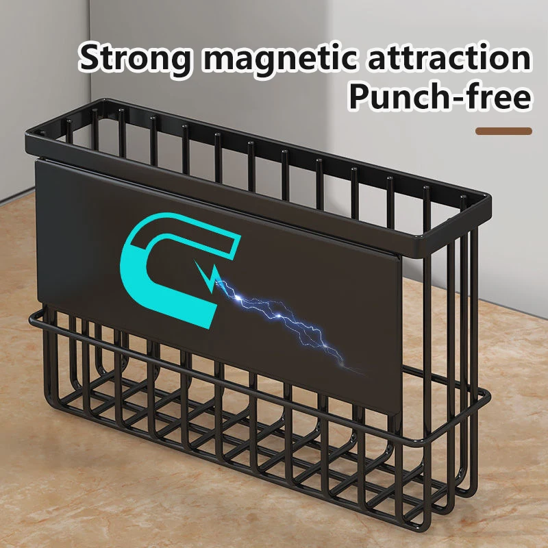 Magnetic Attraction Refrigerator Storage Rack Punch Free Durable Microwave Oven Storage Shelf Saving Space kitchen Spice Shelf