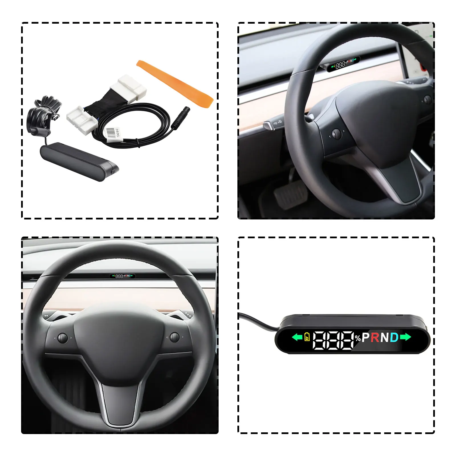 

HUD Display Car HUD For Tesla Model Gear Position Head-Up Display Signal Gear Speedometer Turn Signal Practical