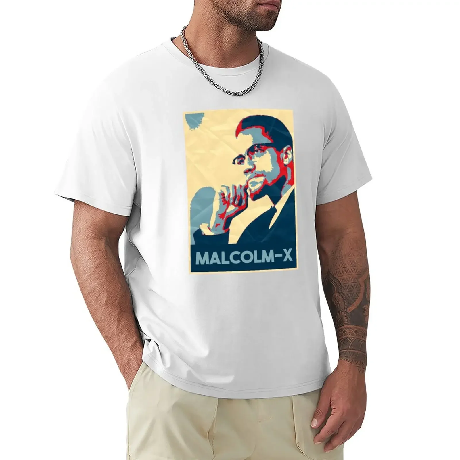 

Malcolm-X Black History Month T-Shirt summer top tops oversizeds mens big and tall t shirts