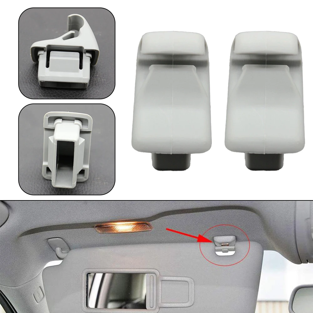 2pcs Sun Visor Holder Clip Grey Mr654343 For Mitsubishi Asx 2012 2016