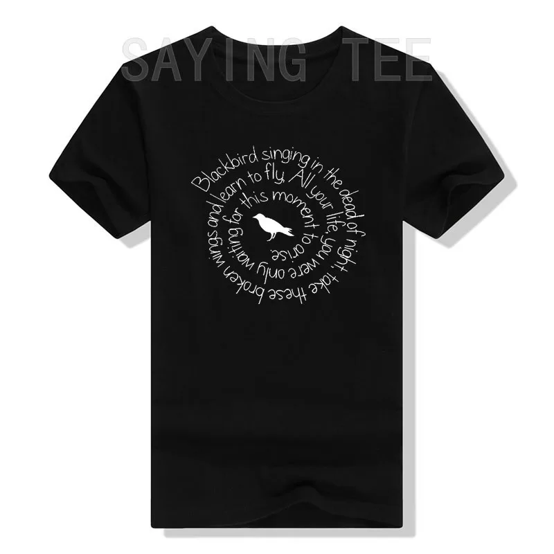 Ülke müzik T-Shirt kadın Blackbird gece ölü şarkı gömlek komik Vintage grafik Tee rahat Outfits kıyafetler Tops