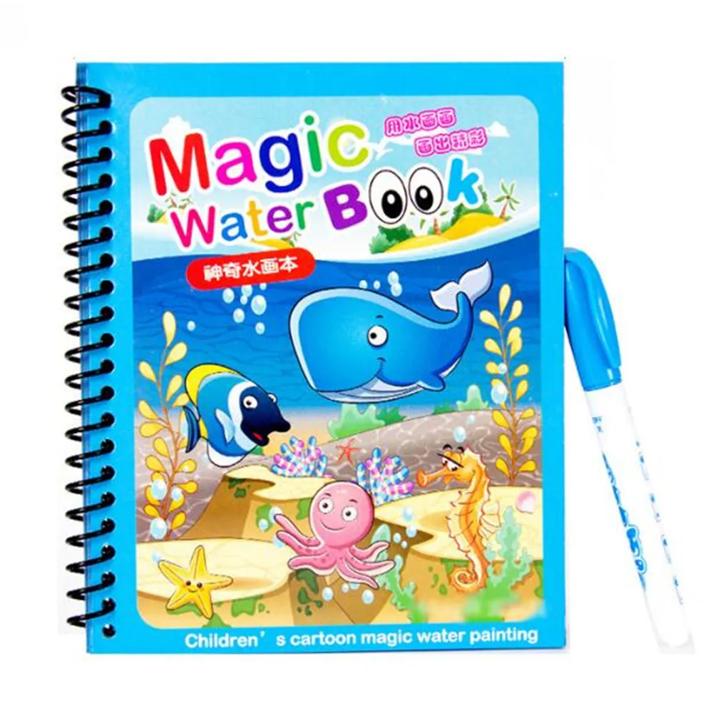 1pc Magic Water Drawing Book Reusable Coloring Book for Kids Montessori Material Educational Toys Learning Toys for Children montessori children toys drawing tablet diy color shape math match game book drawing set learning educational toys for children