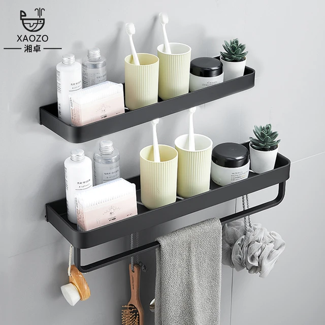 Espacio de aluminio baño estante ducha champú jabón cosméticos estantes  baño accesorios almacenamiento organizador rack titular -B119