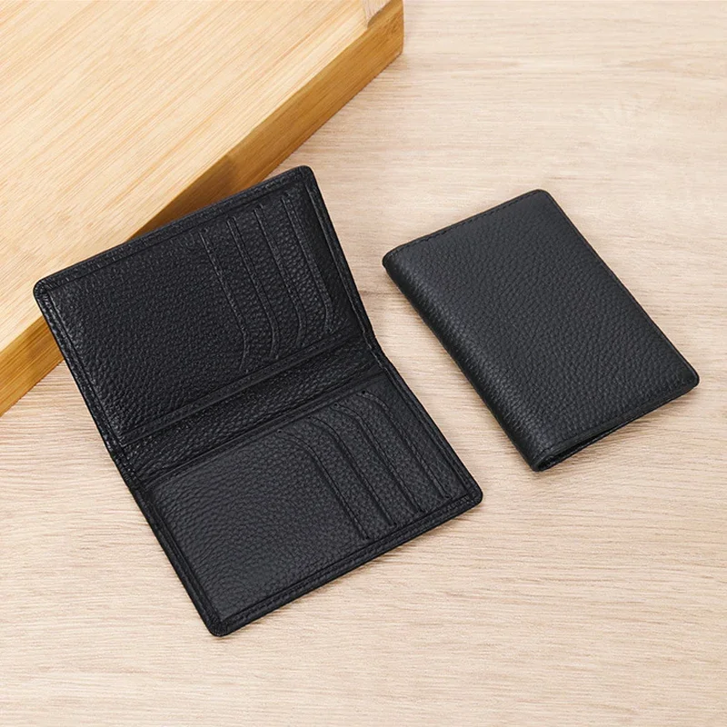 Men's Leather Bifold Card Wallet Bank Card ID Holder