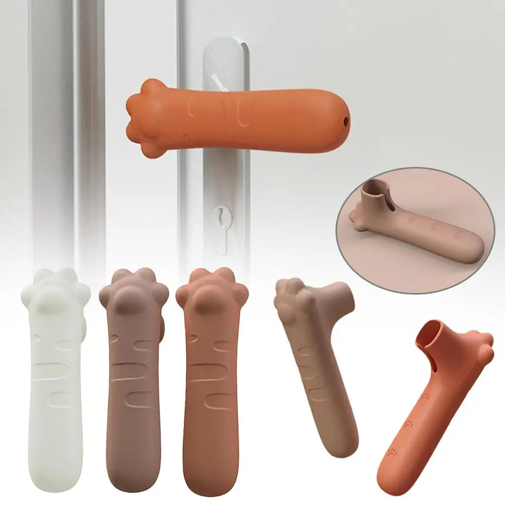 Door Knob Covers Silicone Door Knob Cover Soft Door Handle Protector Home Accessory Static-free Protective For Kids Safety F6T9