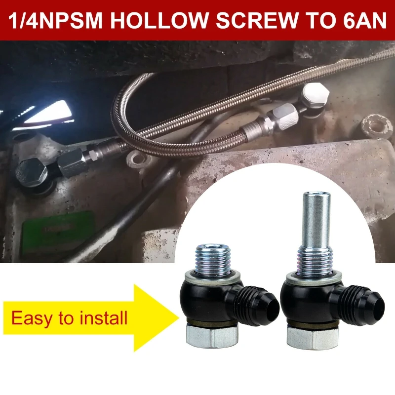 

2Pcs 6AN x 1/4NPSM 4L80E GM Transmission Oil Cooler Engine Oil Cooler Connector Set 90 Degree Connector