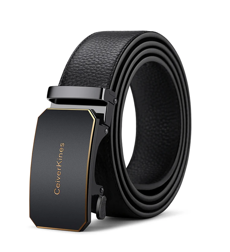 Cinturón de piel genuina para hombre con hebilla automática_voghion.com