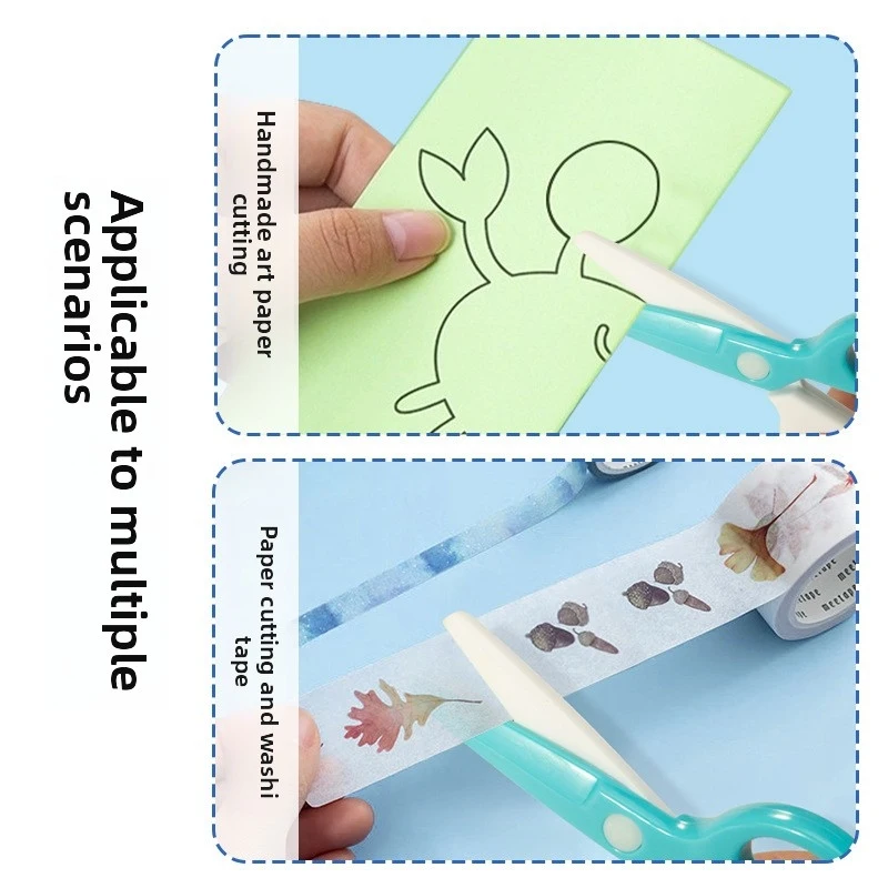 어린이용 안전 가위 - ABS 플라스틱 미니 DIY 공예용 종이 자르기 가위 (유치원생용)