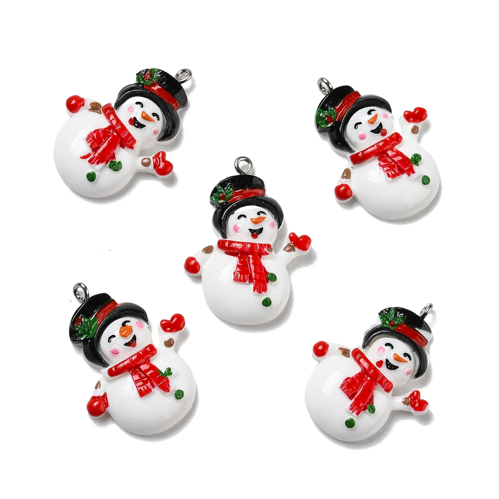 

30pc Christmas Series Opaque Resin Charms Penguin Santa Snowman Pendant for Party Decor Earring Necklace DIY Jewelry Accessories
