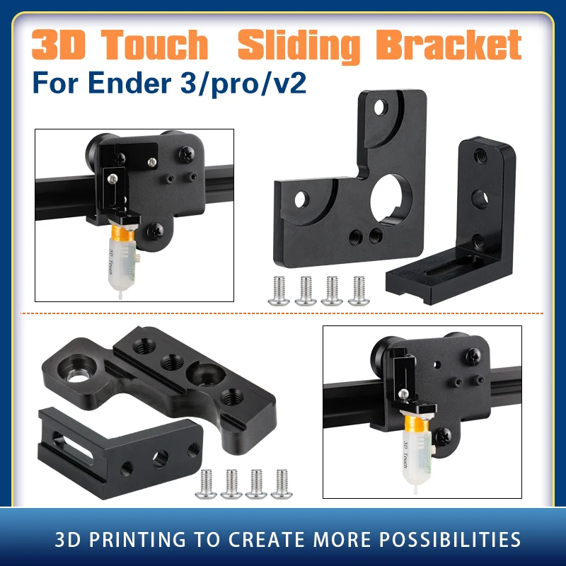 Ender 3/ Pro Ender 3-v2 3D Touch Auto Leveling Sensor Bracket Sliding Support BL Touch Sensor Bracket Automatic  Leveling Sensor 3d printer parts 3d touch sensor auto bed leveling sensor bltouch kit for ender 3 cr 10 3dtouch automatic leveling sensor set