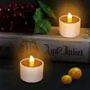 Flameless Rechargeable LED Light Solar Candles Light Tea Lamps Bedroom Living Home Bar Decoration Supplies 1