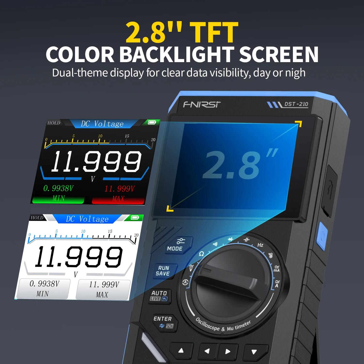 FNIRSI DST-210 DST-201 3 in 1 デジタル オシロスコープ マルチメータ