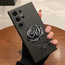 Elegant Rose Sketch Soft Phone Case - Fashion Gift Cover - Note 10Plus (Black DQMYSZAAD)