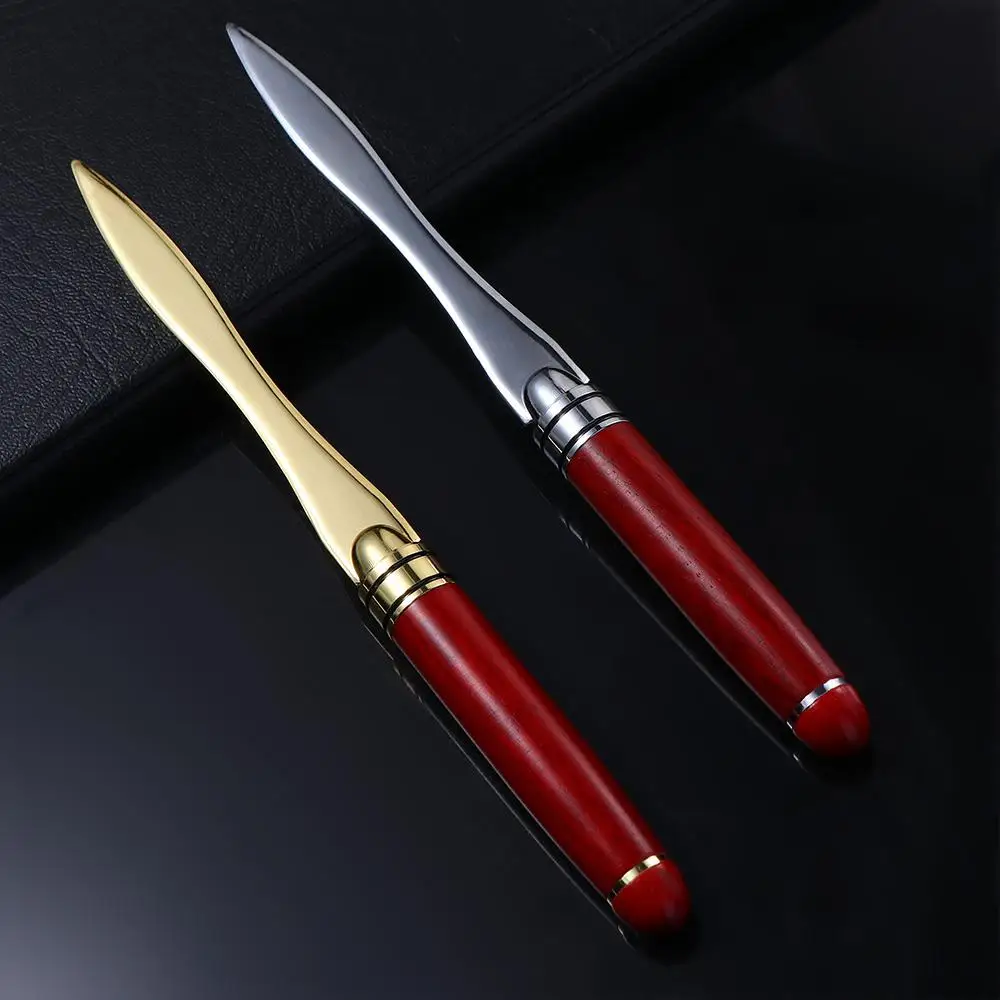 Mail Opener Vintage European Style Letter Opener Wooden Handle Express Envelopes Document Opener Cut Paper Tool Office Supplies Stationary