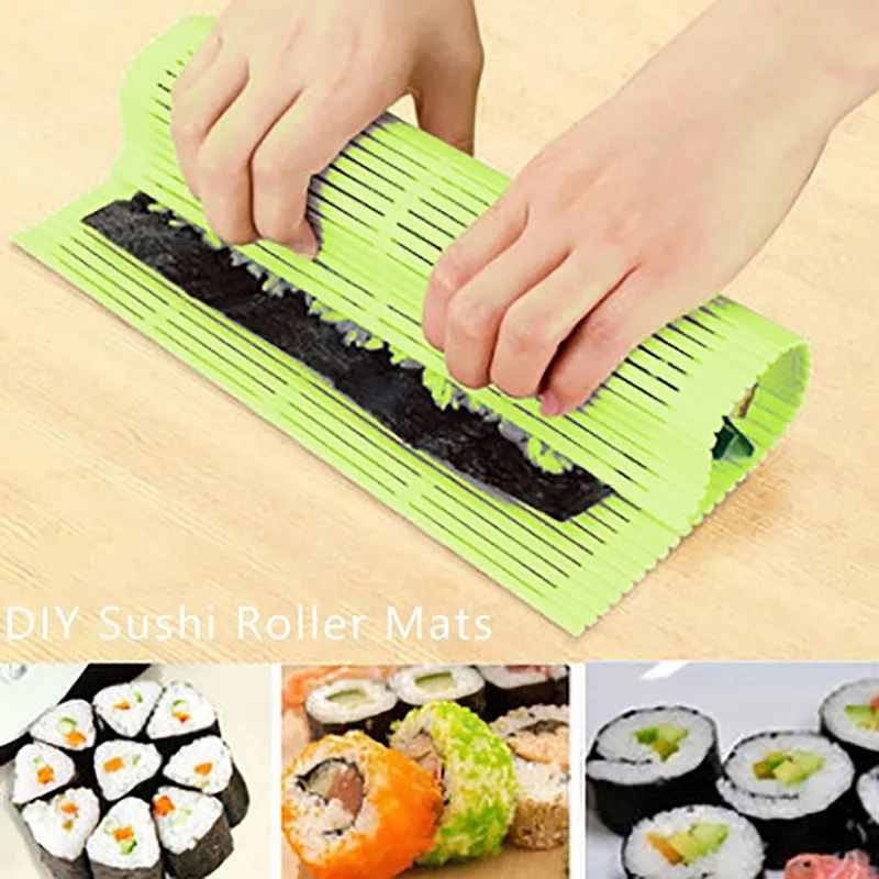 DIY Silicone Sushi Roll Mat Sushi Tools Washable Reusable Sushi Roll Mold Mats Nori Wrapped Rice