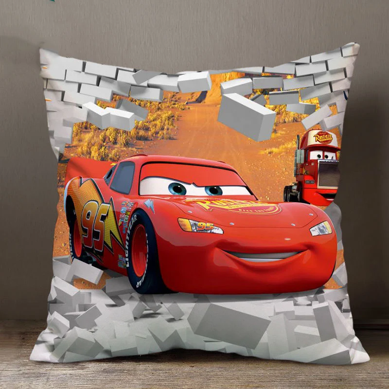 Disney Cartoon Federa Cuscino Copertura Auto Lightning Mcqueen Federa Per Divano Auto Regalo Di Natale 40X40Cm 45X45Cm