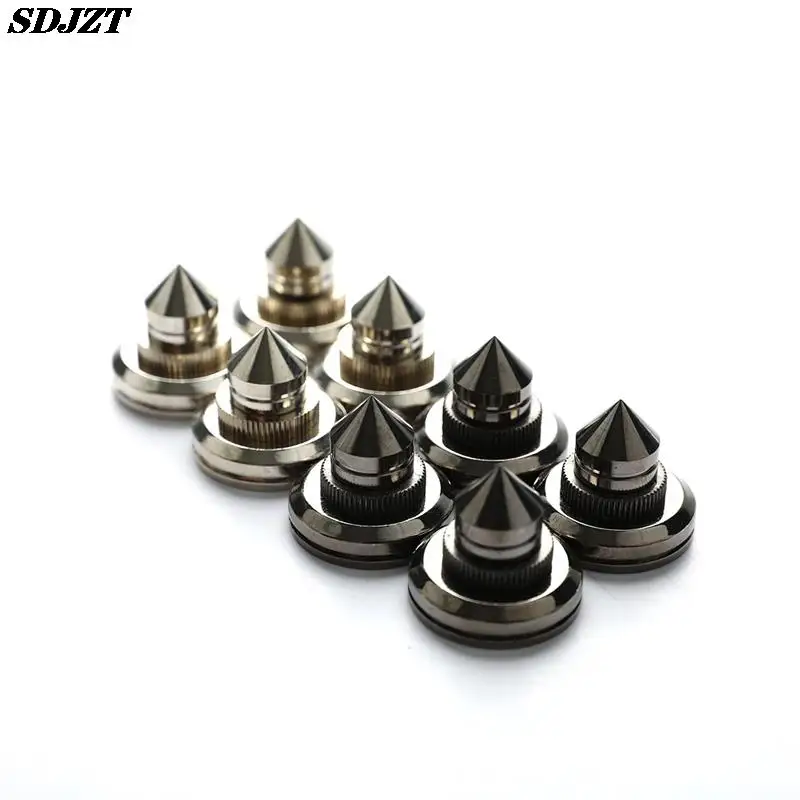 30x27mm 스피커 스탠드 피트 발 패드 4 개, 순수 구리 실버 라우드 스피커 박스 스파이크 콘 바닥 못 M28 x 26
