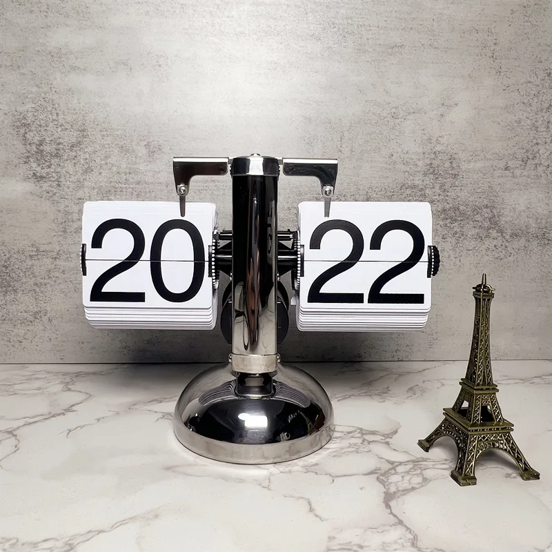 Vintage Flip Page Clock Automatic Page Turning Quartz Time Clocks Decor for Home Bedroom Office Desktop Decoration digital clock weather clock lcd digital clock digital desk clock digital table clock mini desk clock mini weather clock flipping clock retro desk clock retro telephone alarm clock