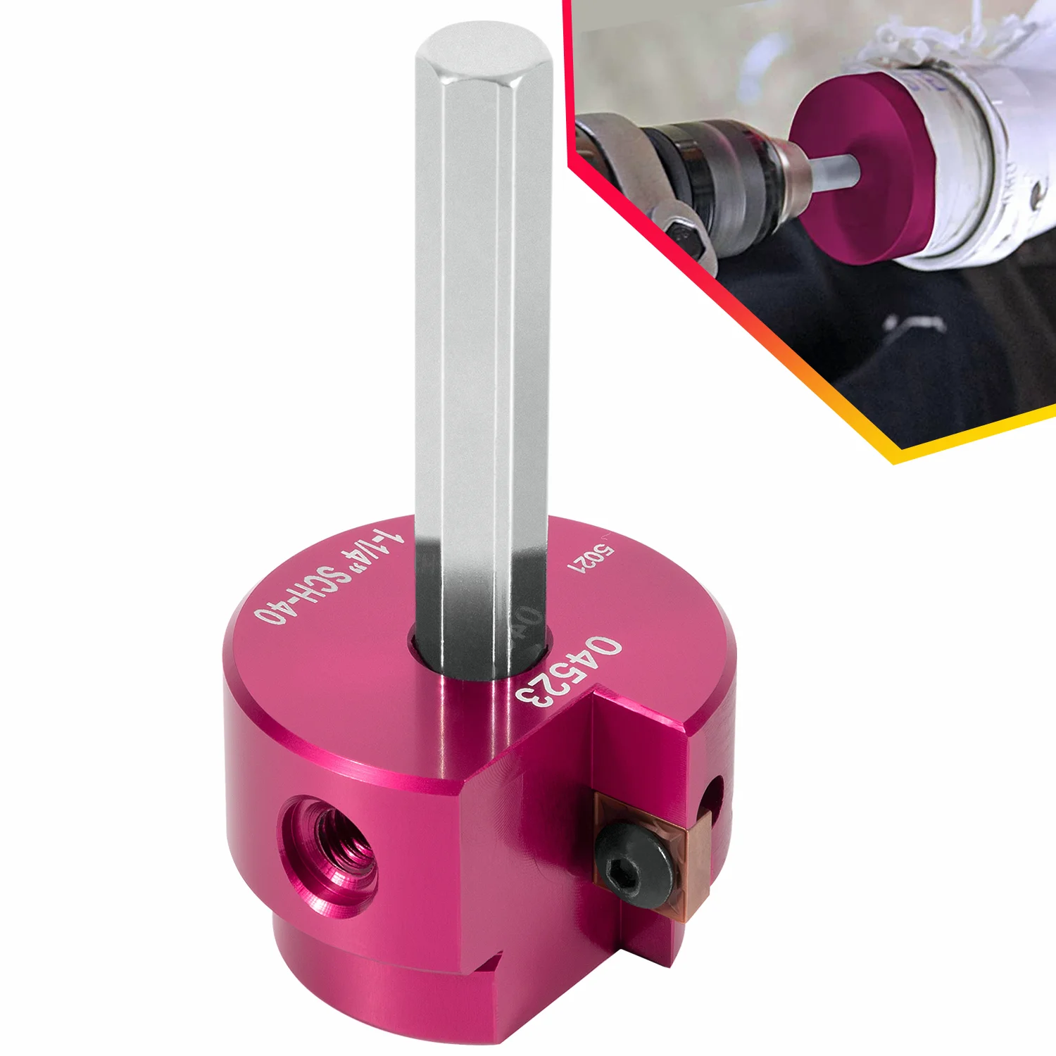 

PPR125 pvc Трубная развертка Clean Ream Extreme с шестигранным валом 3/8 дюйма, 1-1/4 дюйма, головка, фитинг из ПВХ для экономии воды, дренажных линий