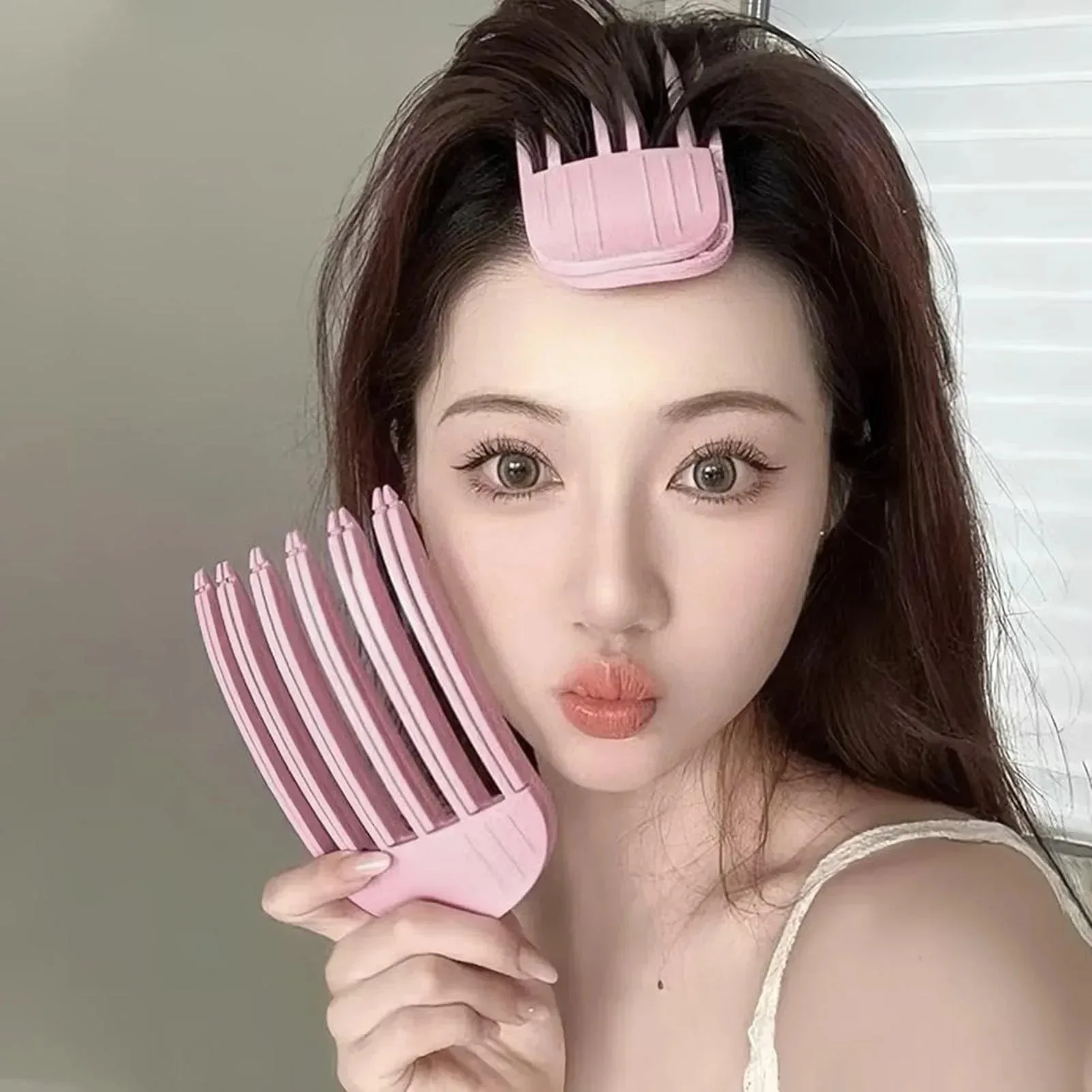 여성용 푹신한 헤어핀 컬링 앞머리 볼륨업 헤어 클립 패션 고정형 볼륨 헤어롤러 (모근용)
