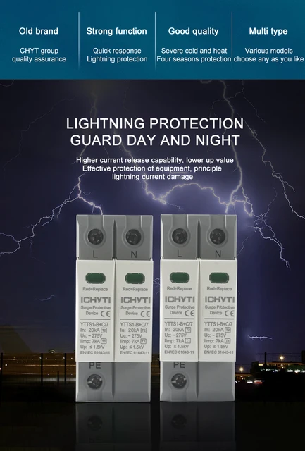 Scaricatore Fotovoltaico LT1-40 - Protezione Sovratensione 1000V CC 40KA, Montaggio DIN - Foto 2