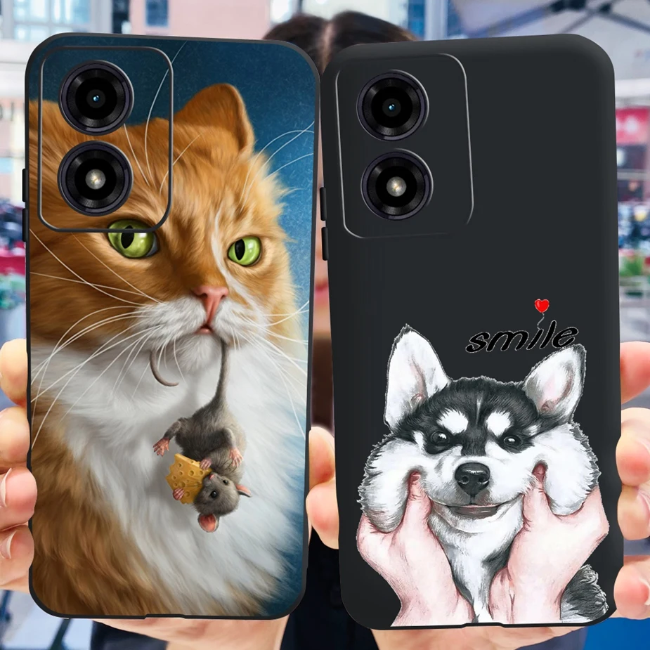 Cute Cat and Butterfly Painted Soft TPU Phone Case - Stylish Protective Cover