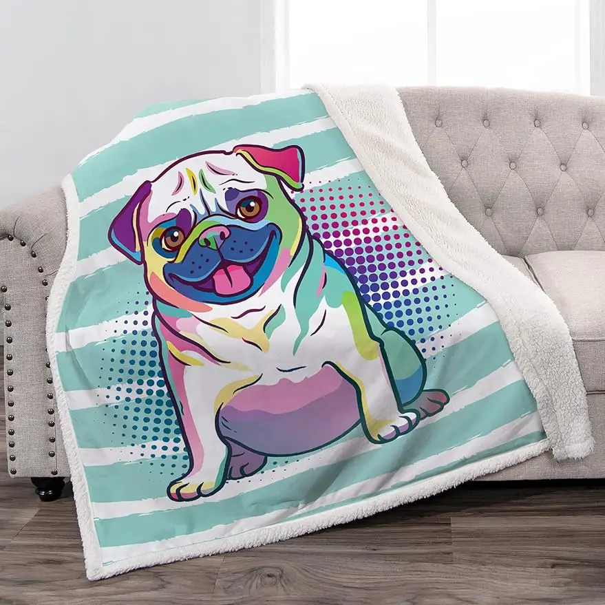 

Cartoon Dog Pattern 3D Printed Blanket Cute Fashion Home Decoration Blanket