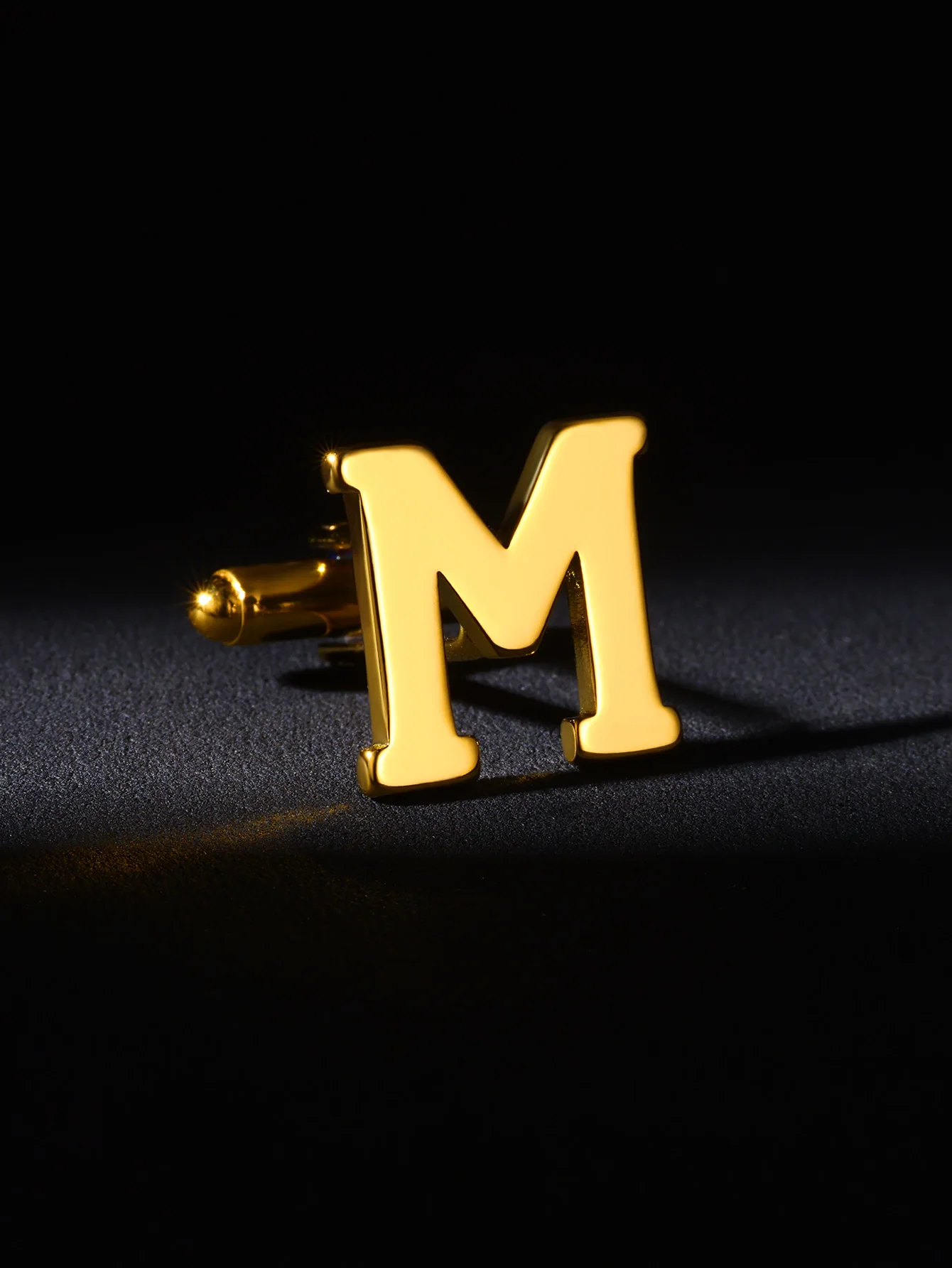 26 English Alphabet Initial Letter Cufflinks For Men Gold Color Stainless Steel