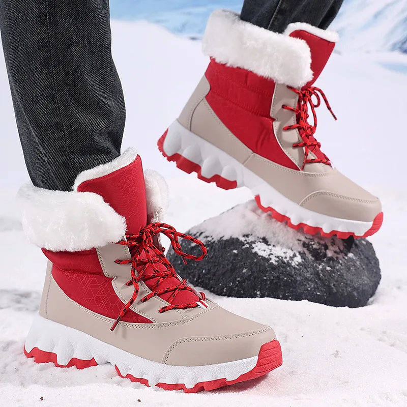 Boots Woman 2025 Trend Snow Plush Ladies Shoes Platform Woman Shoes Lightweight Ankle Boots Solid Botas Mujer Boots For Women