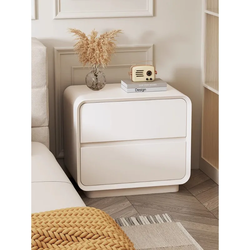 Leather bedside table simple modern new small light luxury cream wind bedside table bedroom home locker