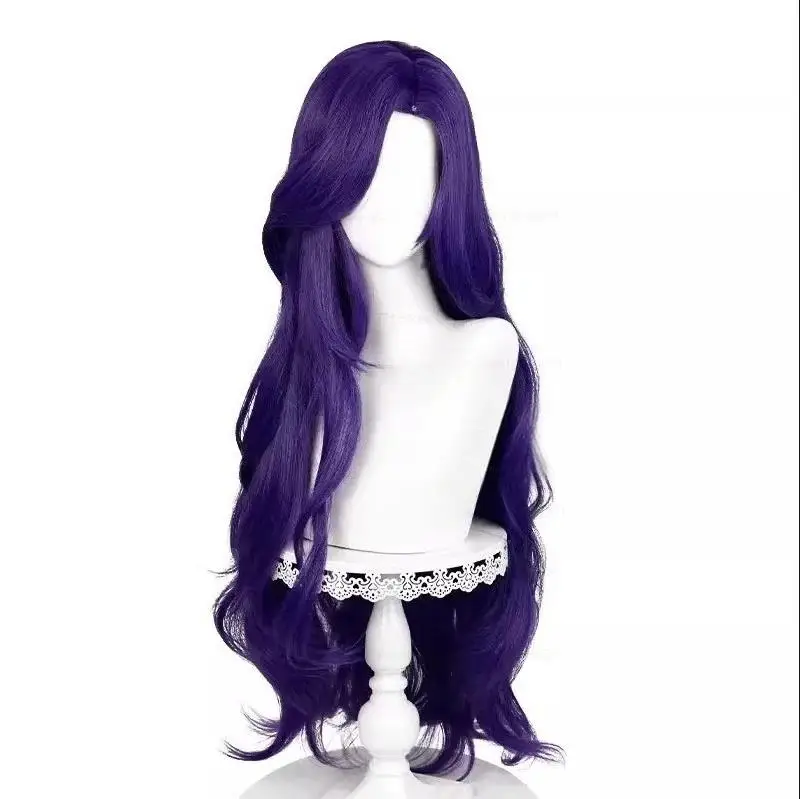Parrucca per cosplay Rarity, parrucca lunga con onde ricce, parrucca viola scuro, parrucche per cosplay anime, parrucche sintetiche resistenti al calore - immagine 3