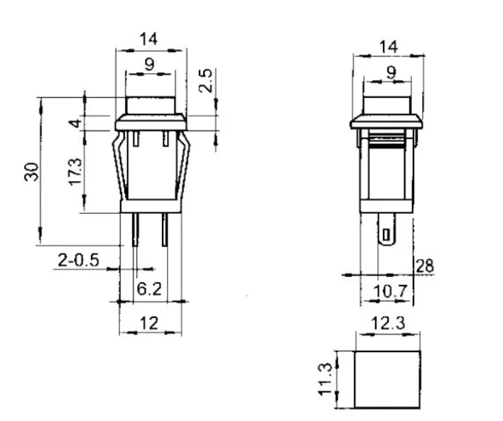 5-10 Stücke DS-428/427/425/426 Selbstsichernde/Momentary Druckschalter 12mm AUS-EIN Druckschalter Reset 3A/125VAC 1,5A/250VAC – Detail 3