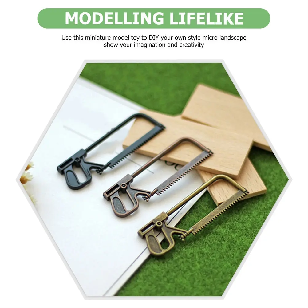 3Pcs 미니어처 톱 소형 장면 시뮬레이션 도구 야외 원예 마이크로 조경 액세서리 홈 인테리어