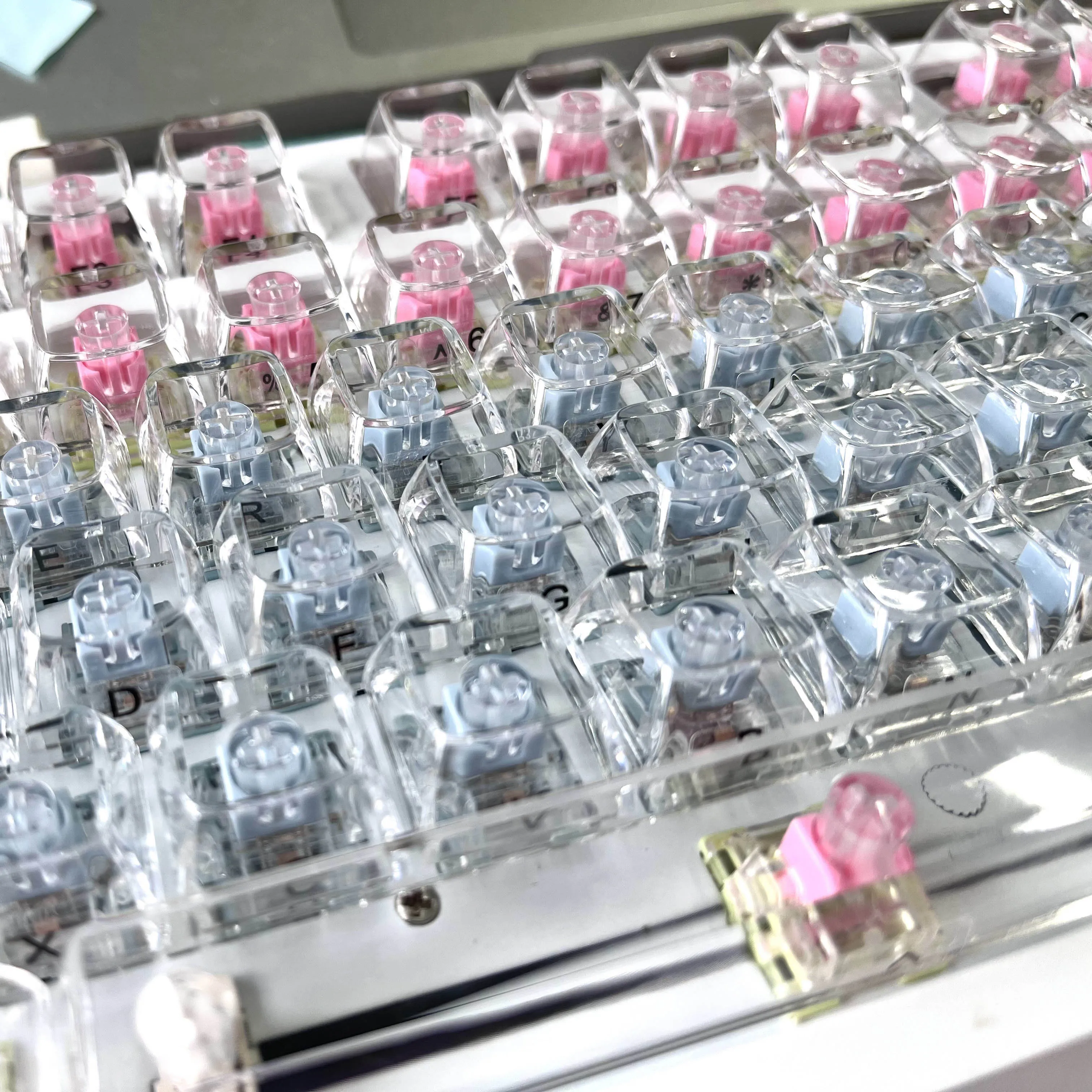 Keycaps Transparentes para Teclado Gaming Mecânica Keycap Backlit em Branco Faça Você Mesmo Personalizado Interruptor mx Lx1 Perfil 132 Chaves