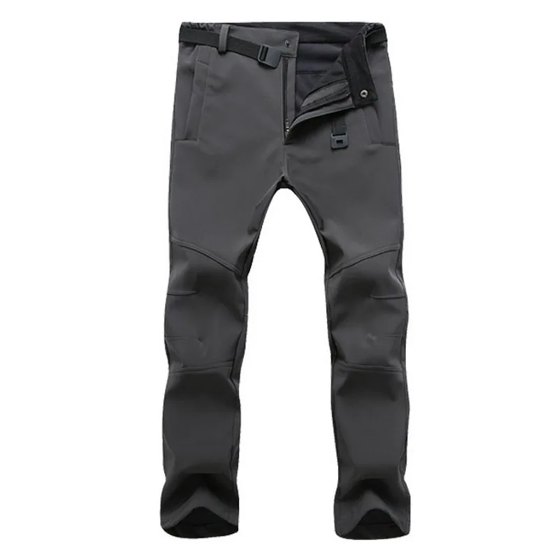 Winter Mens Fleece Warm Hiking Soft Shell Pants Outdoor Sport Waterproof Windproof Camping Fishing Skiing Trekking Trousers PM24 hiking pants fleece pants