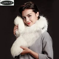 Large Fox Tail Fluffy Real Fox Fur Scarf Women Winter Warm 100% Real Fur Scarves Girls Fashion 85cm Real Fox Fur Tail Mufflers 1