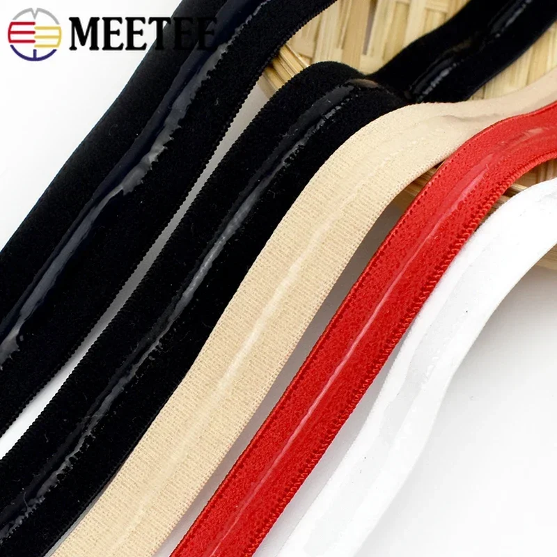 Meetee 2/4Meters 5cm Black White Nylon Polyester Non-slip Silicone Elastic  Band DIY Cloth Sewing Pants Belt Stretch Bands EB038