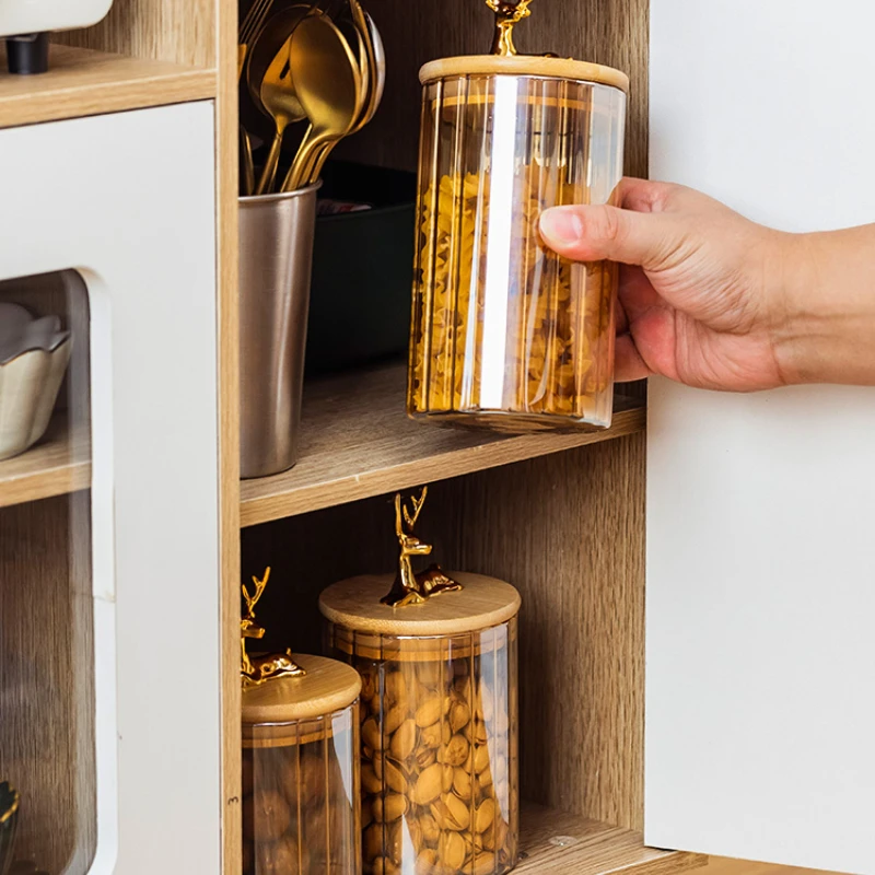Sealed Glass Sugar Jar Nuts Coffee Beans Grain Storage Jar Glass Tea Jar Kitchen Food Storage Container Bottle Jar 5
