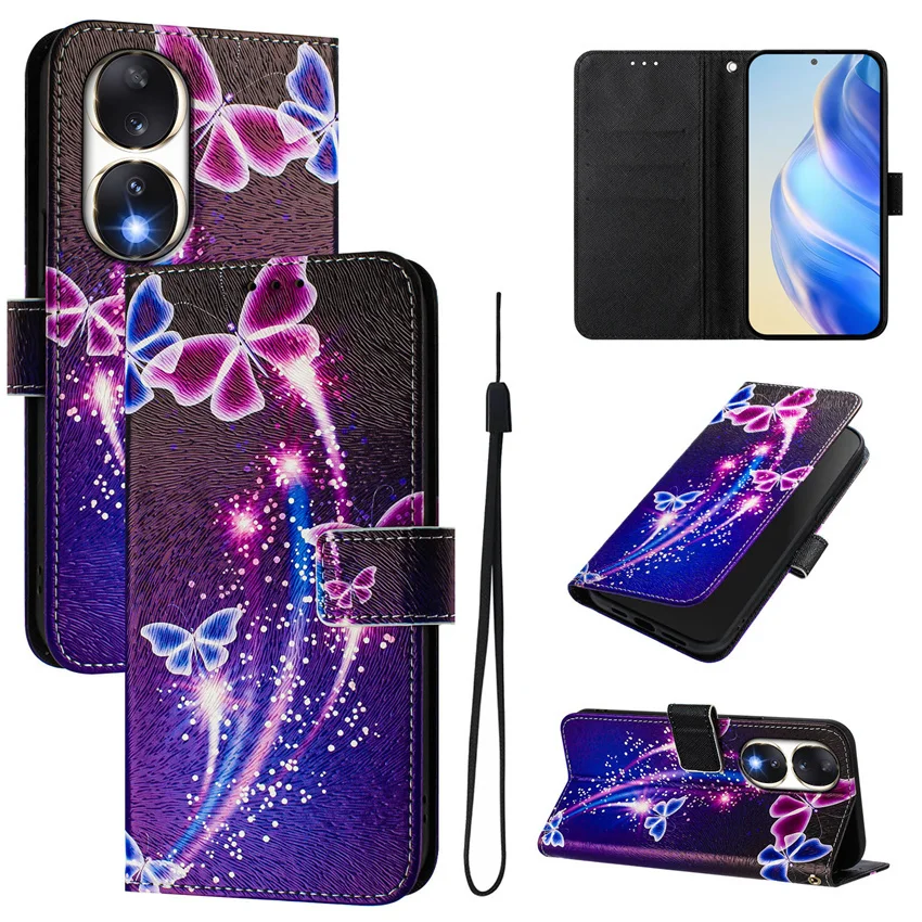Phone Case Honor 90 70 Lite Pro Smart 5G Card Slot Wallet Flip Cases Protective Cover