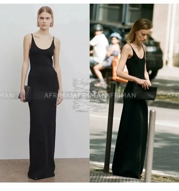 

2023 New Sexy Strapless Ice Silk Knitted Women Slim Sling Maxi Long Dress