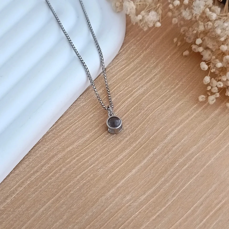 Custom Photo Projection Necklace Stainless Steel Pendant